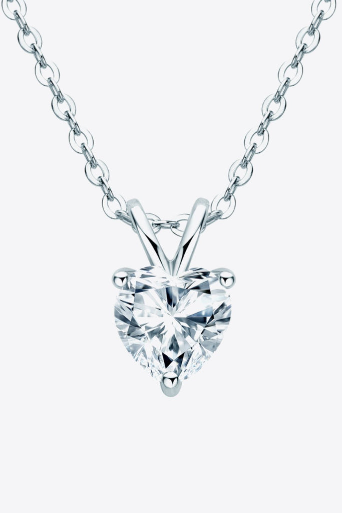 1 Carat Moissanite Heart-Shaped Pendant Necklace - WorkPlayTravel Store