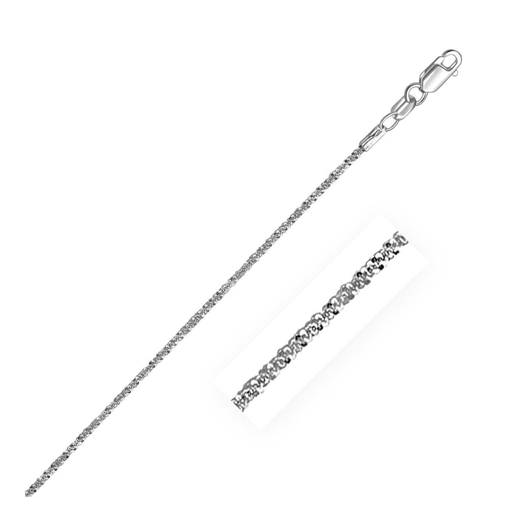 10k White Gold Sparkle Anklet 1.5mm - WorkPlayTravel Store