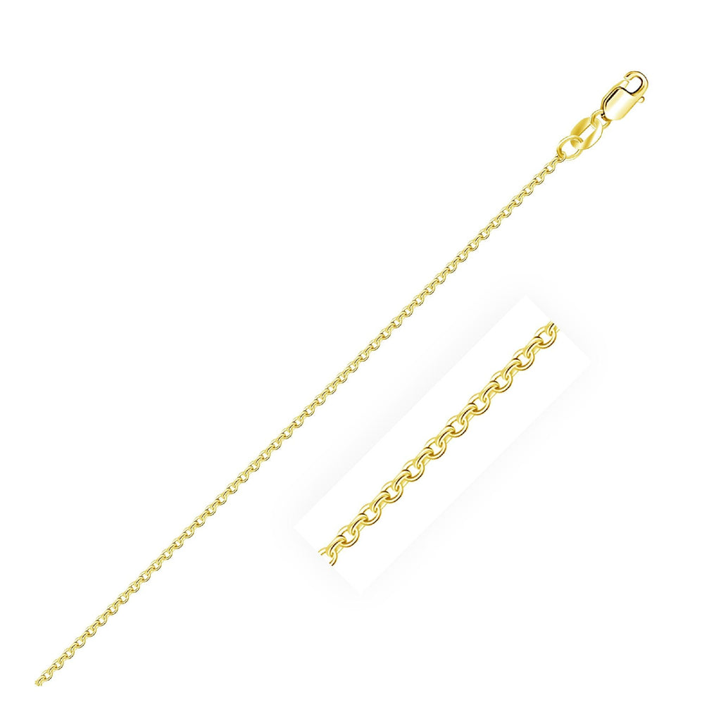 10k Yellow Gold Cable Chain 1.1mm - WorkPlayTravel Store