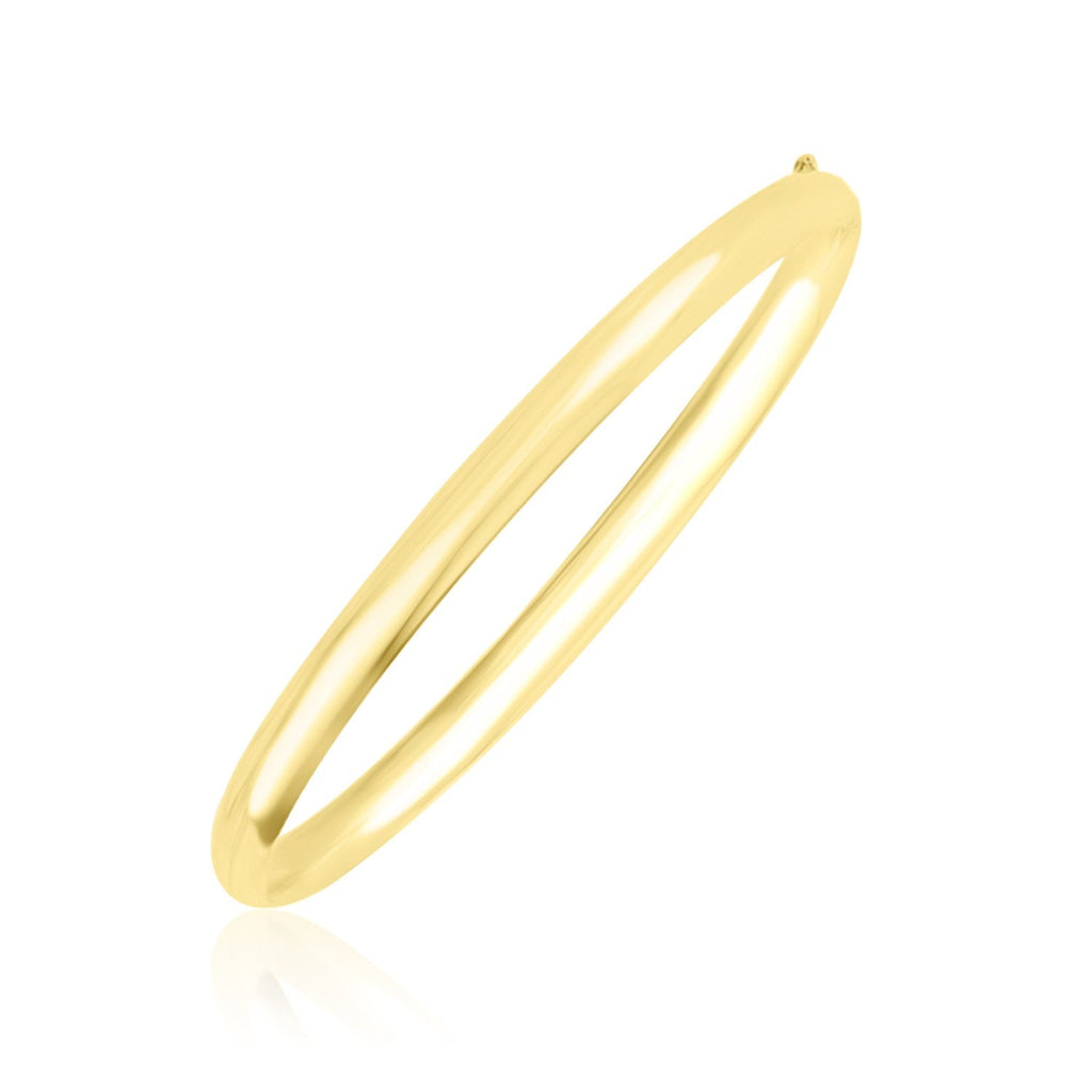 10k Yellow Gold Dome Style Shiny Bangle - WorkPlayTravel Store