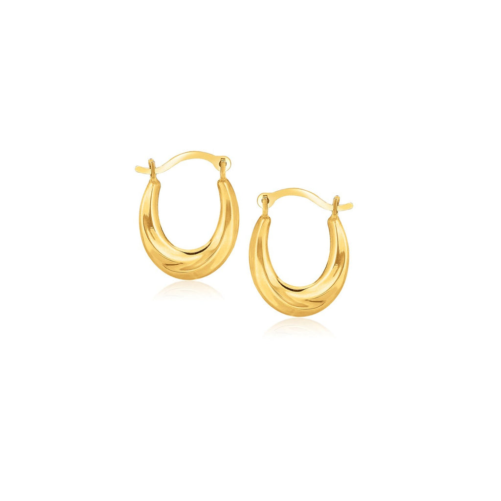 10k Yellow Gold Oval Hoop Earrings - WorkPlayTravel Store