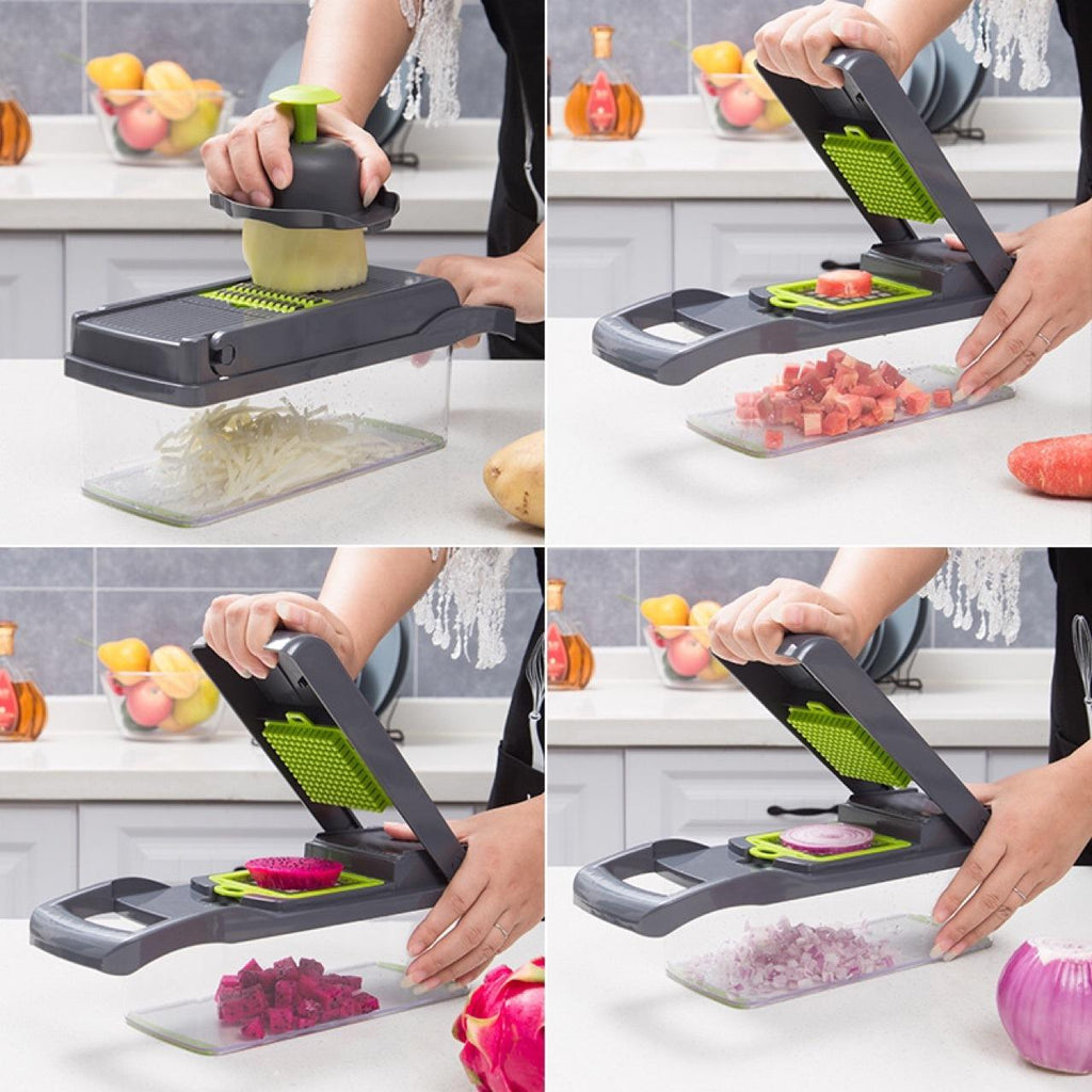 12 In 1 Manual Vegetable Chopper Kitchen Gadgets Food Chopper Onion Cutter Vegetable Slicer - WorkPlayTravel Store
