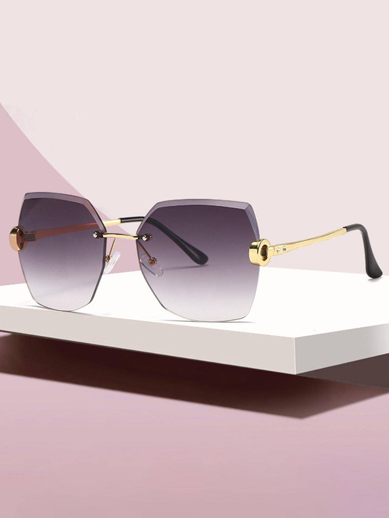 1pair Women Tinted Lens Rimless Boho Sunglasses - WorkPlayTravel Store