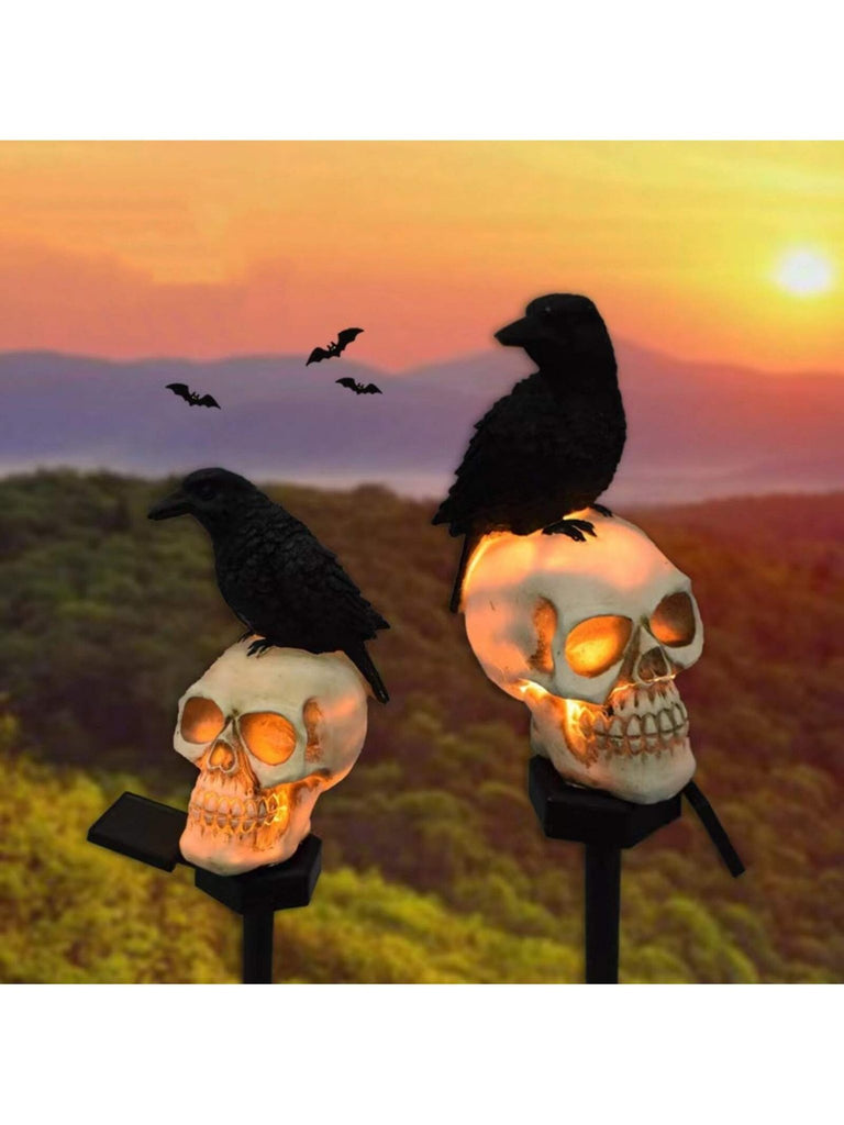 1pc ABS Solar Lawn Lamp Modernist Bird Skull Decor Solar Pathway Light For Garden - WorkPlayTravel Store