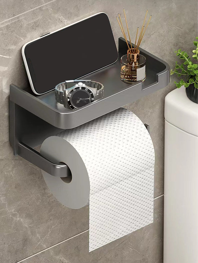 1pc Black Plastic Double layer Paper Holder For Toilet Modern And Minimalist Design - WorkPlayTravel Store