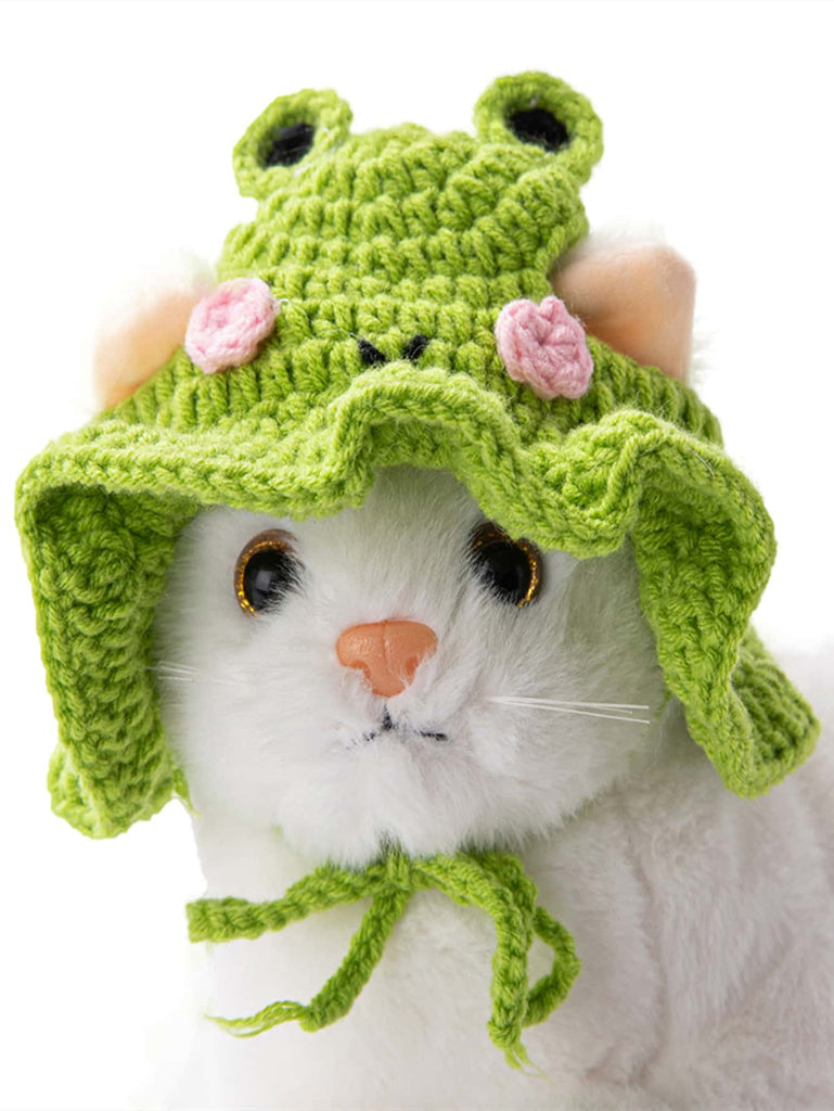 1pc Frog Design Knitted Pet Hat - WorkPlayTravel Store