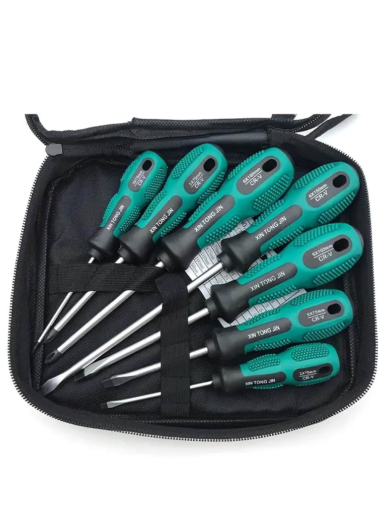 1pc Magnetic Screwdriver Set With 7 Pieces Professional Cushion Handle 5 Flathead And 4 Phillips Head Screwdrivers Non slip For Home Improvement Projects - WorkPlayTravel Store