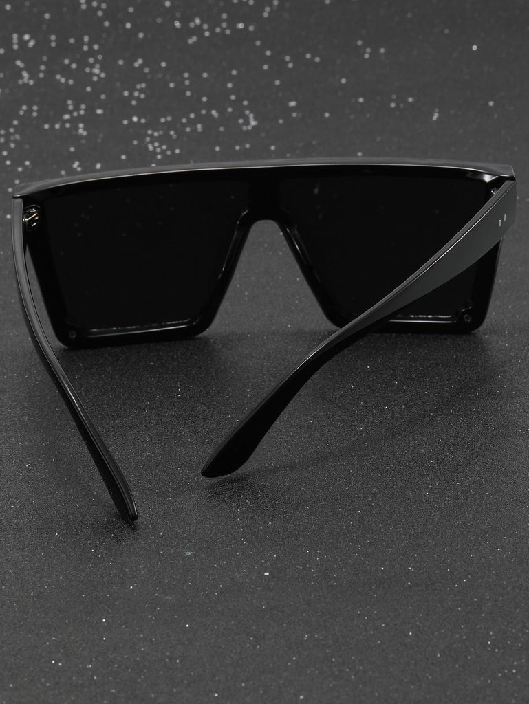 1pc Men s Acrylic Geometric Integrated Lens Flat Top Sunglasses - WorkPlayTravel Store