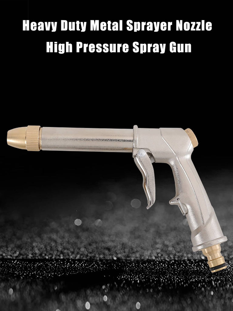 1pc Multi functional Heavy duty Full metal High Pressure Car Wash Water Gun With Metal Garden Hose Nozzle Suitable For Garden Watering Car Washing Floor Cleaning Window Cleaning Pet Bathing Etc - WorkPlayTravel Store