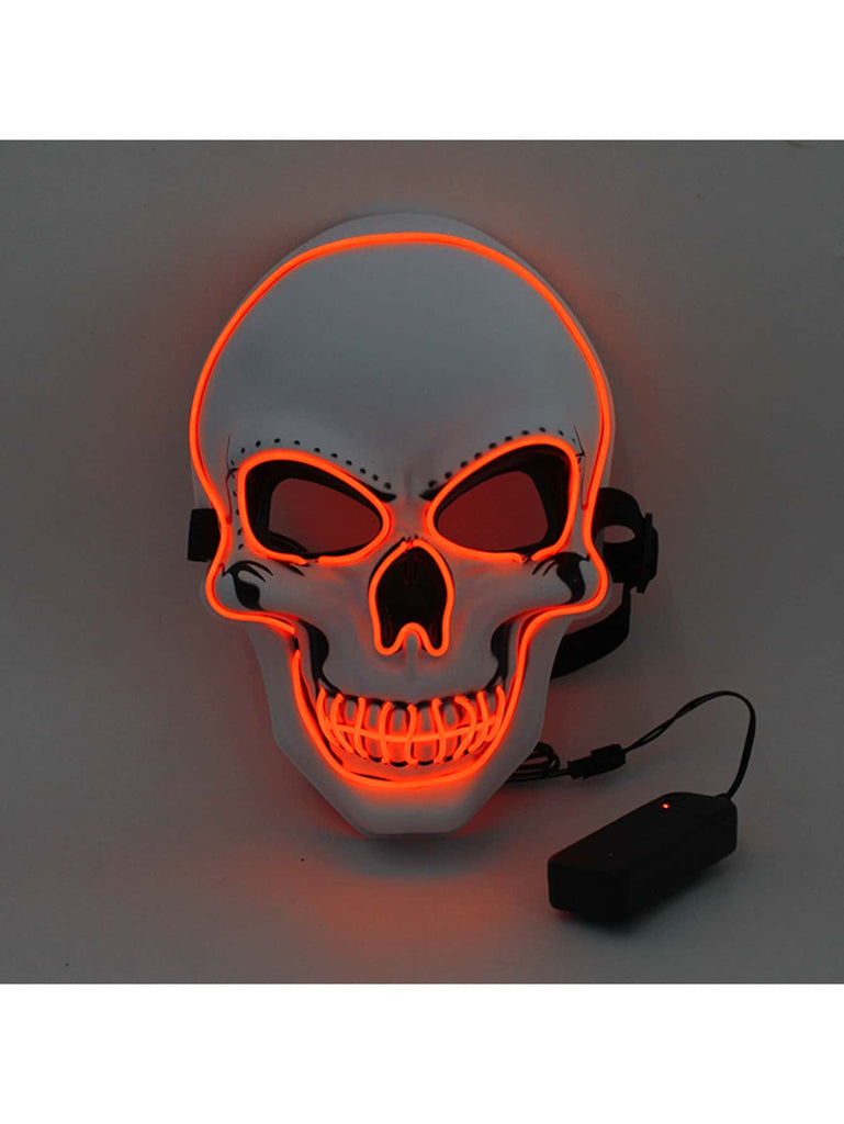 1pc Red Skull Shaped Fox Skeleton Led Glowing Mask For Party, Halloween Prank, Photography Prop - WorkPlayTravel Store