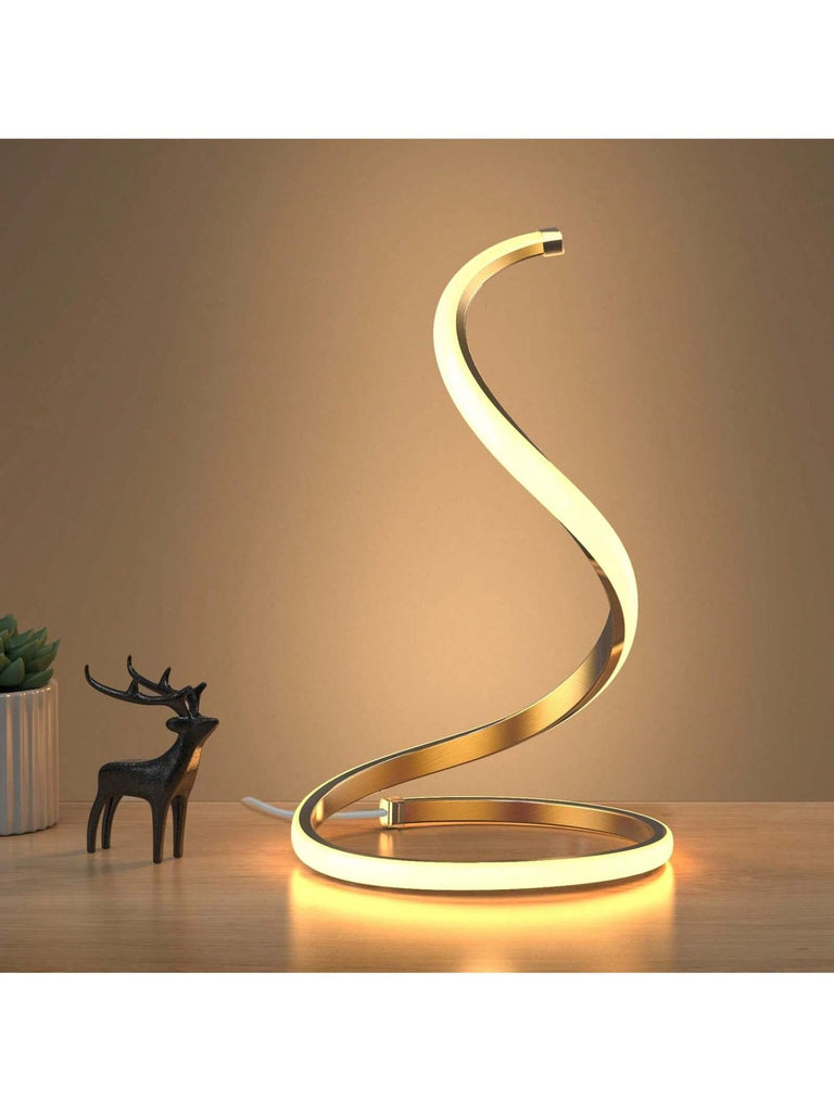 1pc Spiral Modern Style Table Lamp With Us Plug Dimmable Bedside Lamp With 3 Color Temperature For Bedroom Living Room Office Home Art Decoration - WorkPlayTravel Store