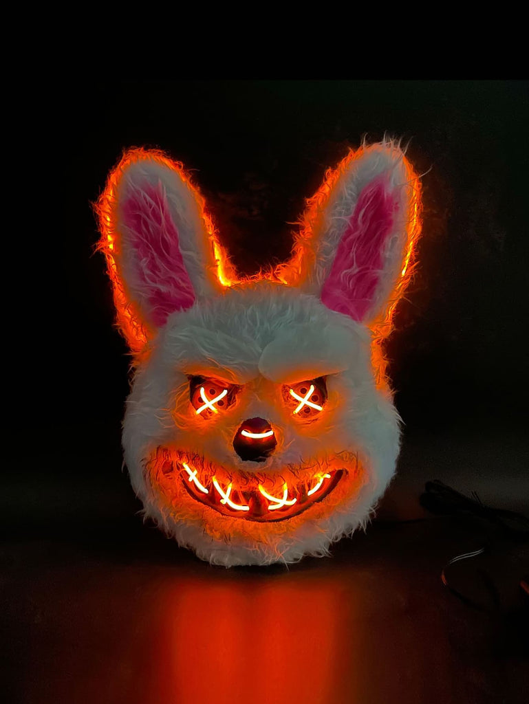 1pc Terrifying Glowing Bloody Plush Rabbit Disguise Prop, Suitable For Halloween, Performance And Makeup Party - WorkPlayTravel Store