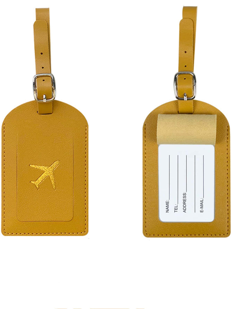 1pc Women Men Luggage Tag PU Flight Holiday Travel Accessory Suitcase Bag Name ID Address for Honeymoon Travel Accessories - WorkPlayTravel Store