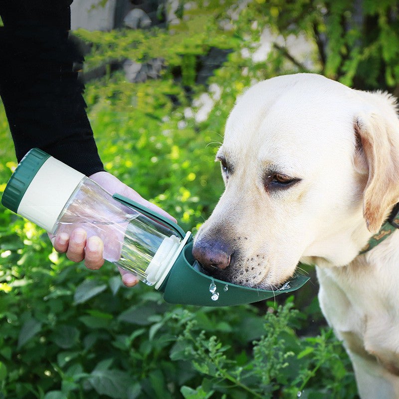 2 In 1 Multifunction Pet Dog Water Bottle Silicone Foldable Portable Puppy Food Bowl Drinking Dispenser Travel Labrador Supplies Pet Products - WorkPlayTravel Store