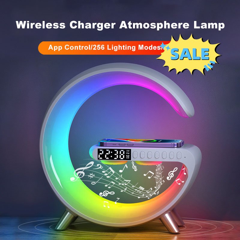 2023 New Intelligent LED Lamp Bluetooth Speake Wireless Charger Atmosphere Lamp App Control For Bedroom Home Decor - WorkPlayTravel Store