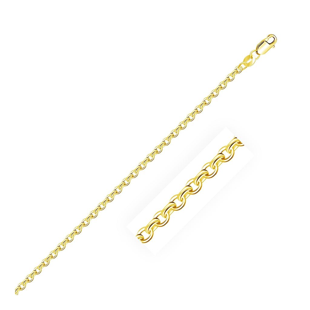 2.3mm 14k Yellow Gold Cable Link Chain - WorkPlayTravel Store