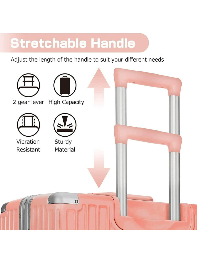 24In Sakura Pink Luggage Aluminium Frame Suitcase Hard Shell TSA Lock No Zipper - WorkPlayTravel Store