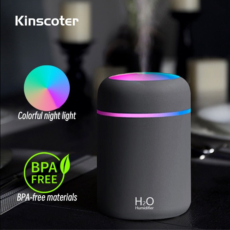 300ml H2O Air Humidifier Portable Mini USB Aroma Diffuser With Cool Mist For Bedroom Home Car Plants Purifier Humificador - WorkPlayTravel Store