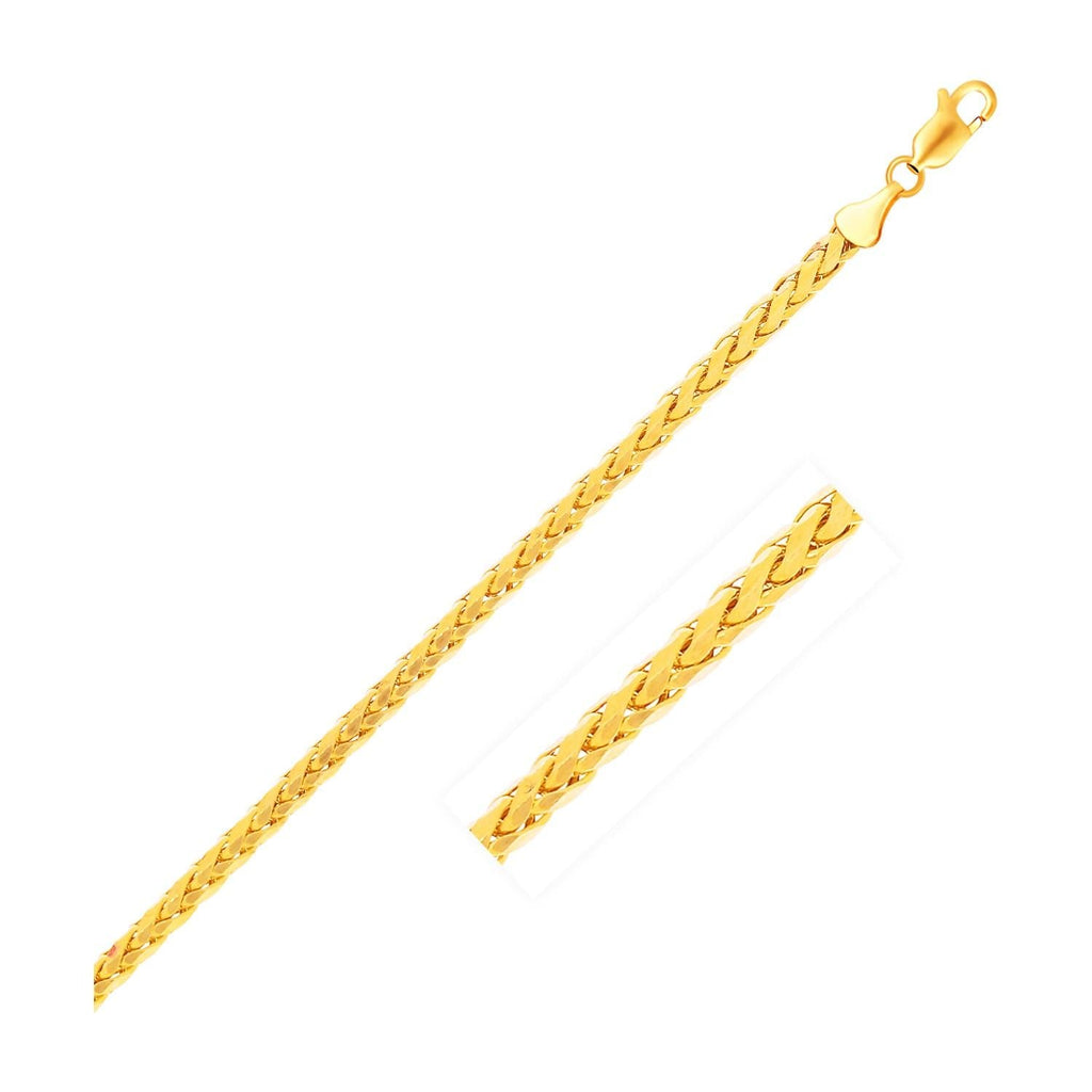 3.15mm 14k Yellow Gold Diamond Cut Round Franco Chain - WorkPlayTravel Store