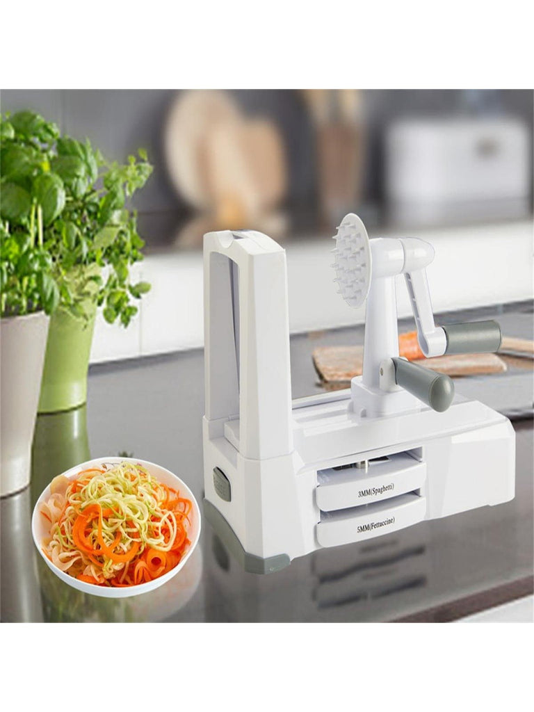 7 Blades in 1 Vegetable Spiralizer Zucchini Spaghetti Maker Zoodle Maker Veggie Pasta Maker Strongest and Heaviest Duty Mandoline Slicer with Container Lid Brush - WorkPlayTravel Store