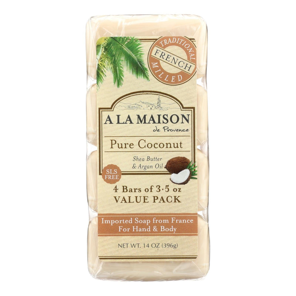 A La Maison - Bar Soap - Pure Coconut - 4/3.5 Oz - WorkPlayTravel Store