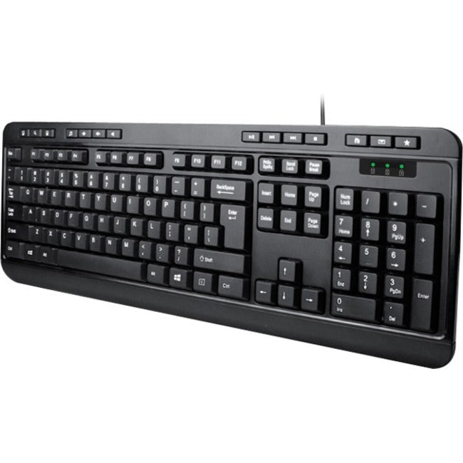 Adesso AKB-132 - Spill-Resistant Multimedia Desktop Keyboard (USB) - WorkPlayTravel Store
