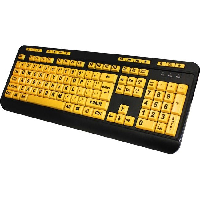 Adesso EasyTouch 132 - Luminous 4X Large Print Multimedia Desktop Keyboard - WorkPlayTravel Store