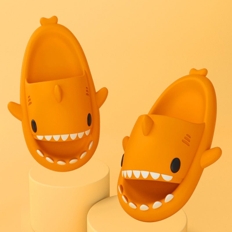 Adult's Slippers Indoor Outdoor Funny Shark Cartoon - WorkPlayTravel Store