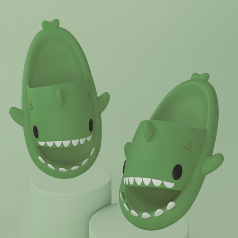 Adult's Slippers Indoor Outdoor Funny Shark Cartoon - WorkPlayTravel Store