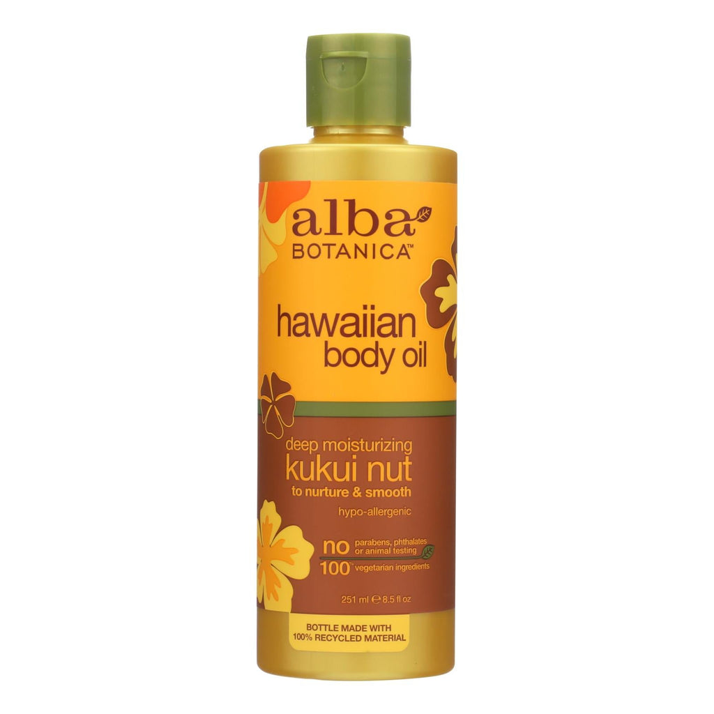 Alba Botanica - Hawaiian Body Oil Kukui Nut - 8.5 Fl Oz - WorkPlayTravel Store