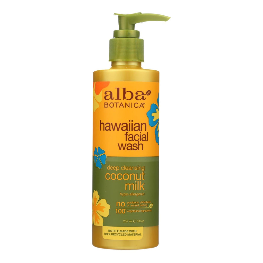 Alba Botanica - Hawaiian Facial Wash Coconut Milk - 8 Fl Oz - WorkPlayTravel Store