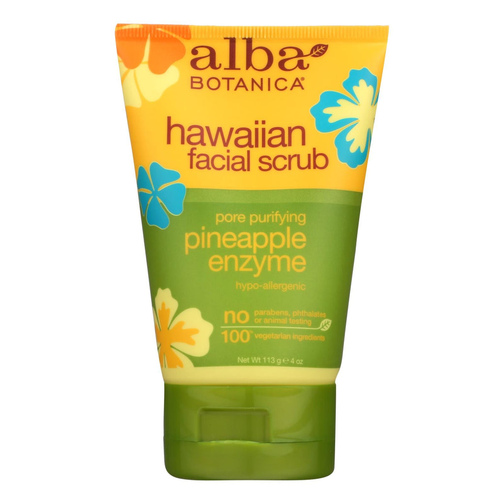 Alba Botanica - Hawaiian Pineapple Enzyme Facial Scrub - 4 Fl Oz - WorkPlayTravel Store