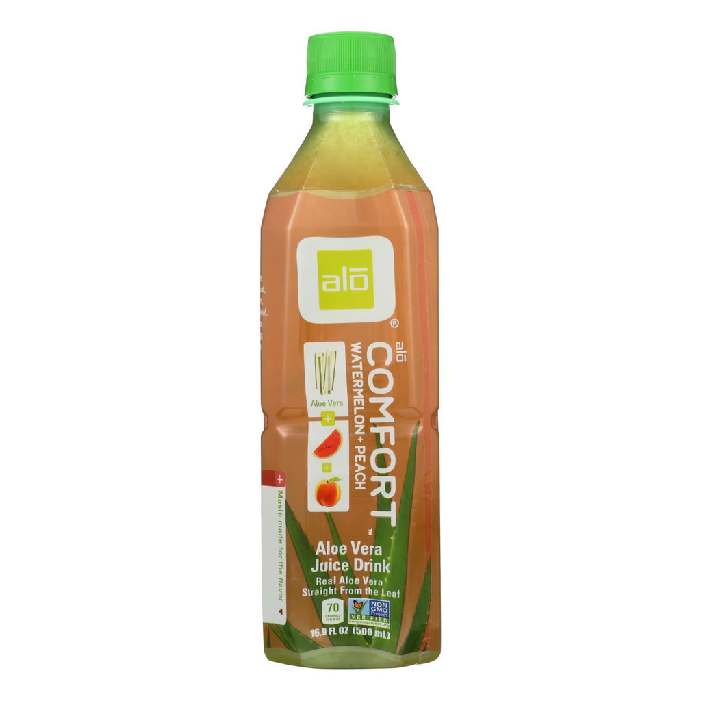Alo Original Comfort Aloe Vera Juice Drink - Watermelon And Peach - Case Of 12 - 16.9 Fl Oz. - WorkPlayTravel Store