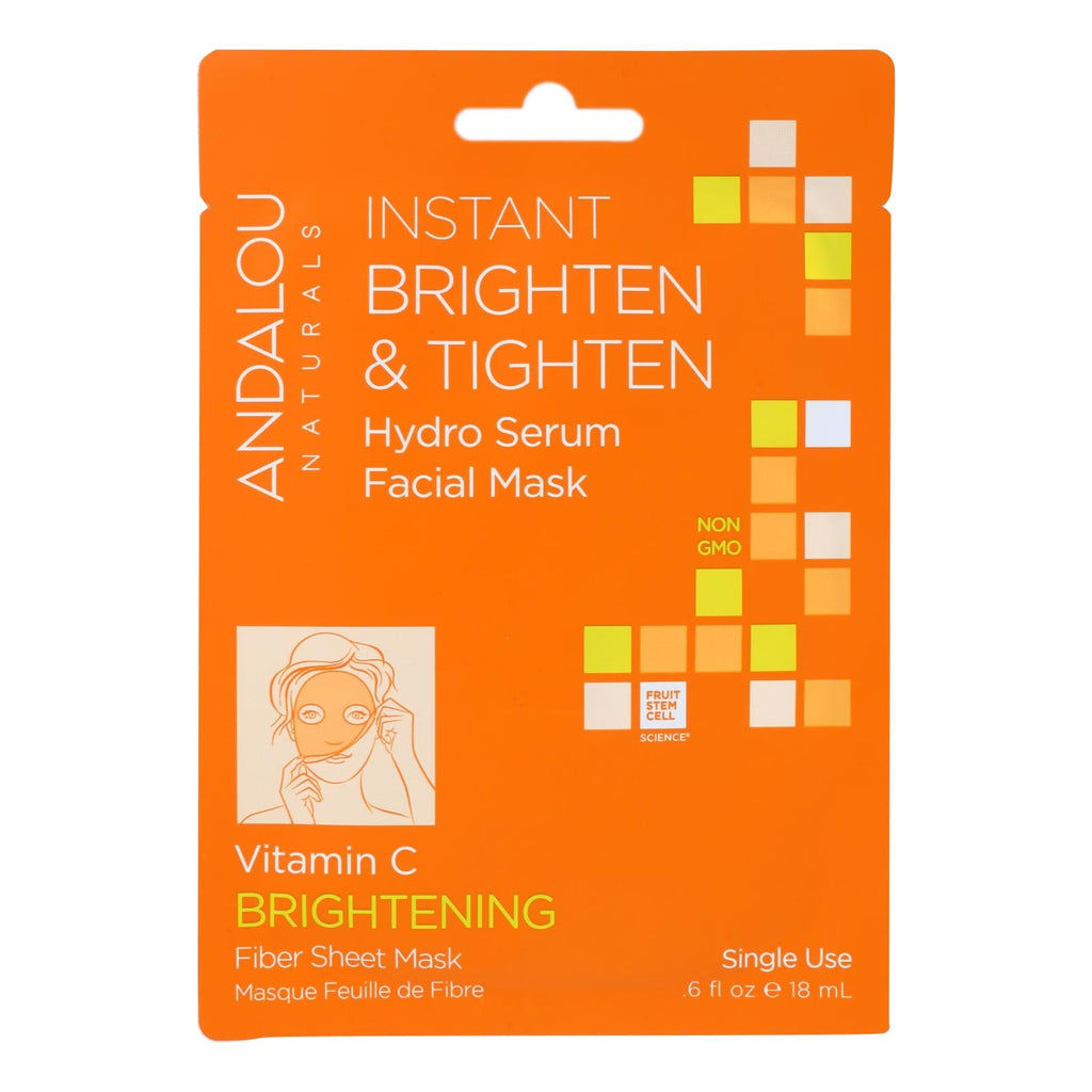 Andalou Naturals Instant Brighten & Tighten Facial Mask - Vitamin C - Case Of 6 - 0.6 Fl Oz - WorkPlayTravel Store