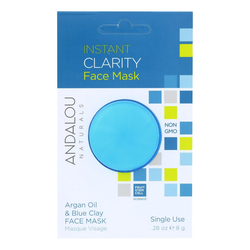 Andalou Naturals Instant Clarity Face Mask - Argan Oil & Blue Clay - Case Of 6 - 0.28 Oz - WorkPlayTravel Store