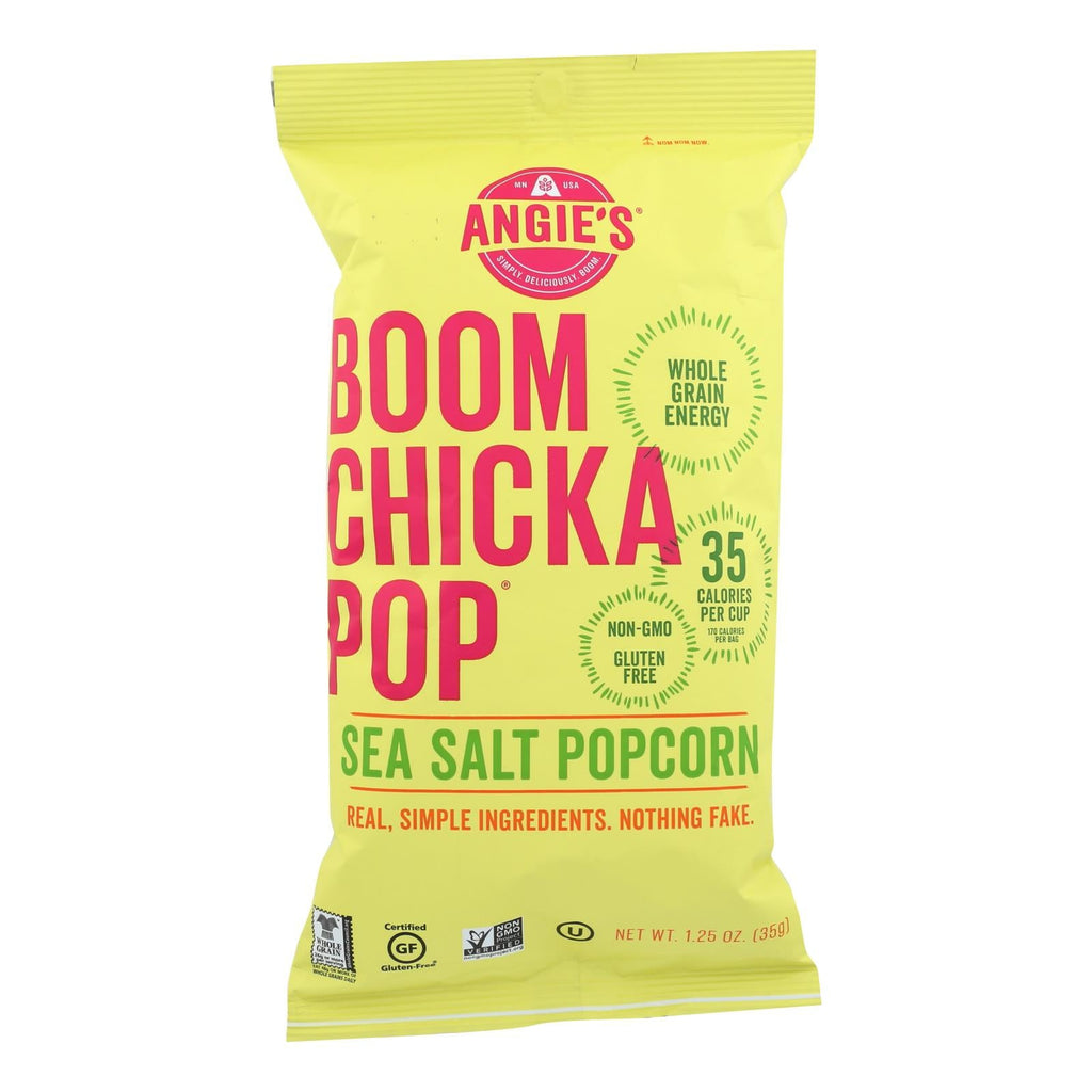 Angie's Kettle Corn Boom Chicka Pop Sea Salt Popcorn - Case Of 12 - 1.25 Oz. - WorkPlayTravel Store
