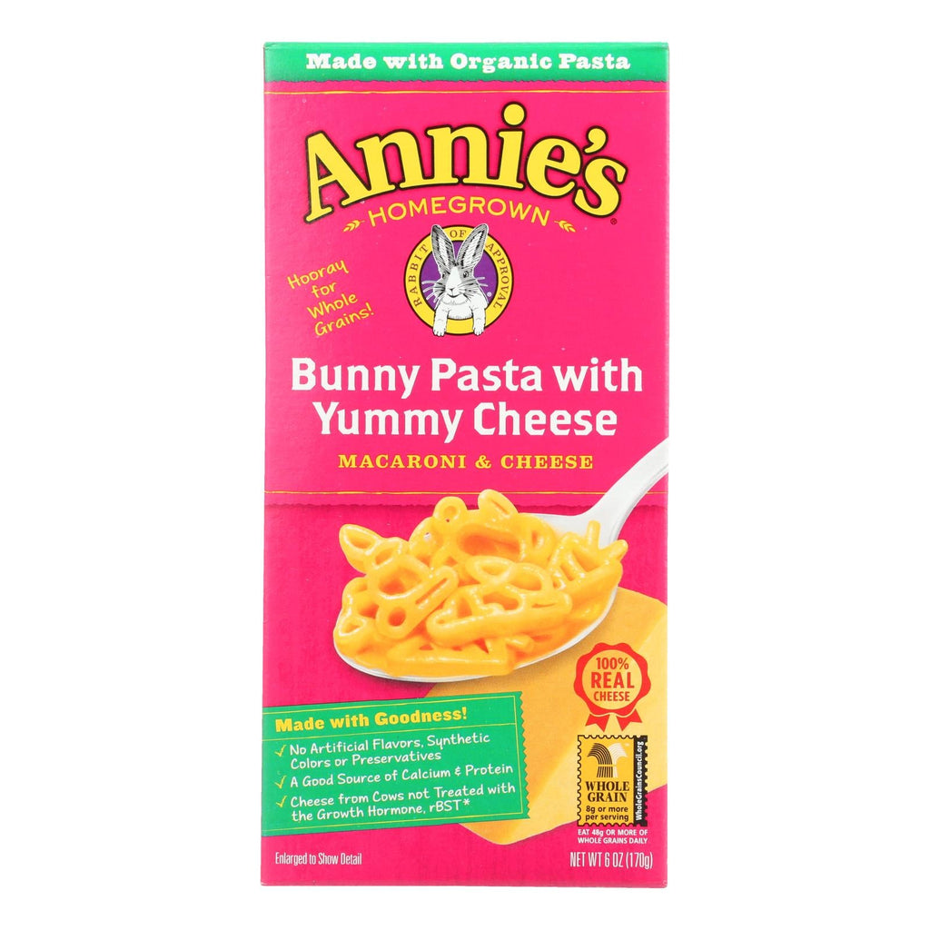 Annies Homegrown Macaroni And Cheese - Organic - Bunny Pasta With Yummy Cheese - 6 Oz - Case Of 12 - WorkPlayTravel Store