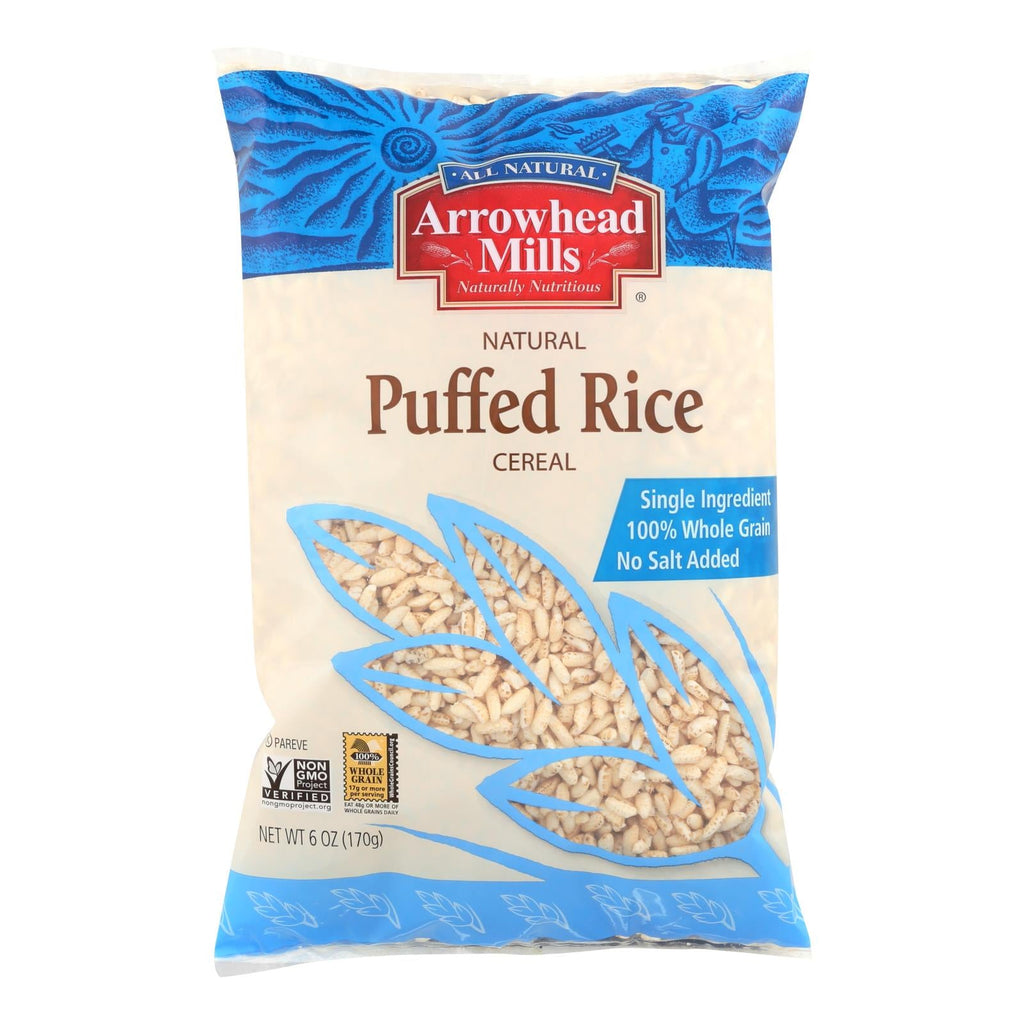 Arrowhead Mills - All Natural Puffed Rice Cereal - Case Of 12 - 6 Oz. - WorkPlayTravel Store