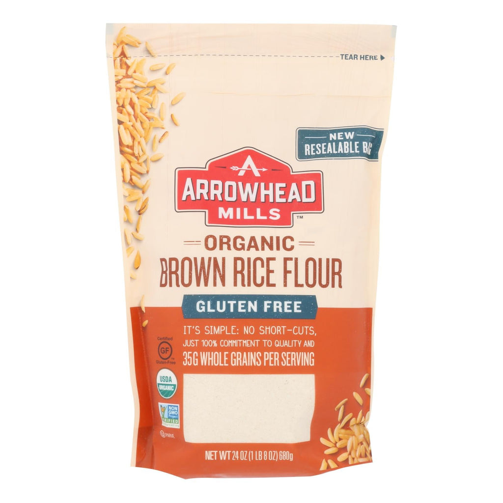 Arrowhead Mills - Organic Brown Rice Flour - Gluten Free - Case Of 6 - 24 Oz. - WorkPlayTravel Store