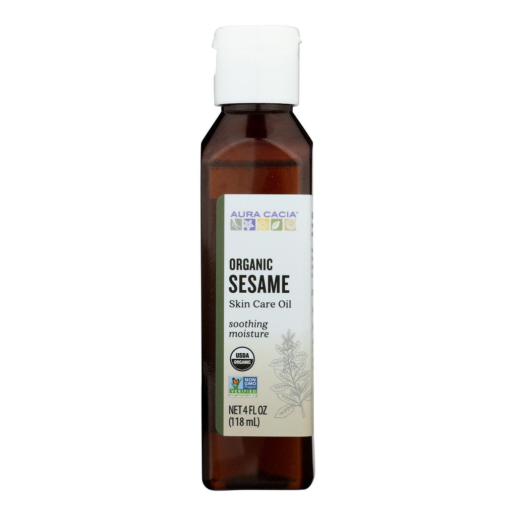 Aura Cacia - Organic Aromatherapy Sesame Oil - 4 Fl Oz - WorkPlayTravel Store