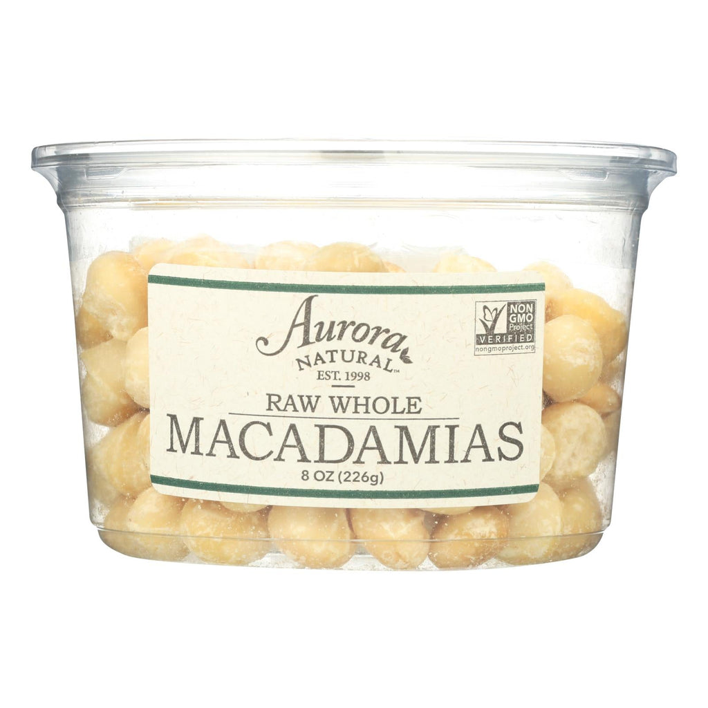 Aurora Natural Products - Raw Whole Macadamias - Case Of 12 - 8 Oz. - WorkPlayTravel Store