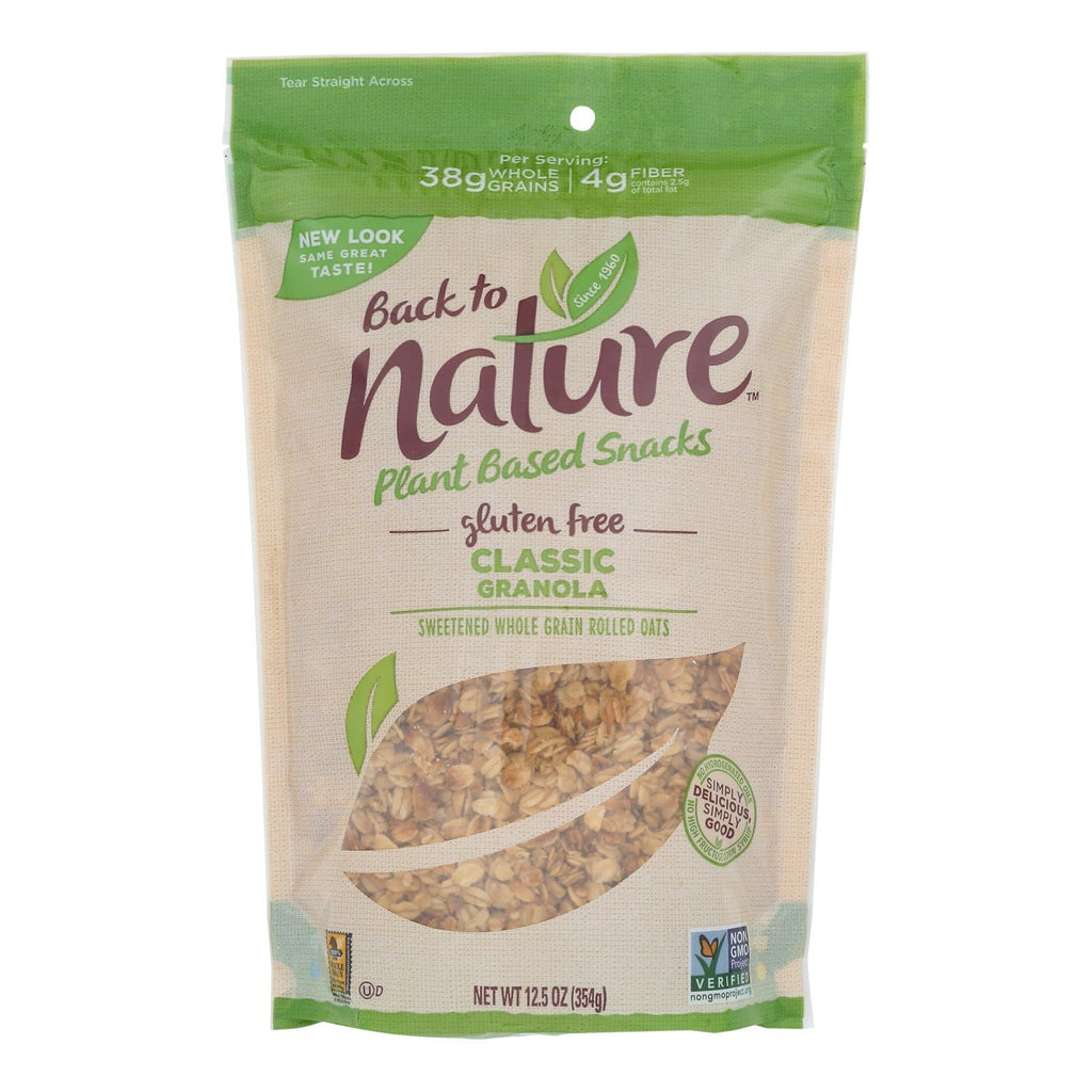 Back To Nature Classic Granola - Lightly Sweetened Whole Grain Rolled Oats - Case Of 6 - 12.5 Oz. - WorkPlayTravel Store