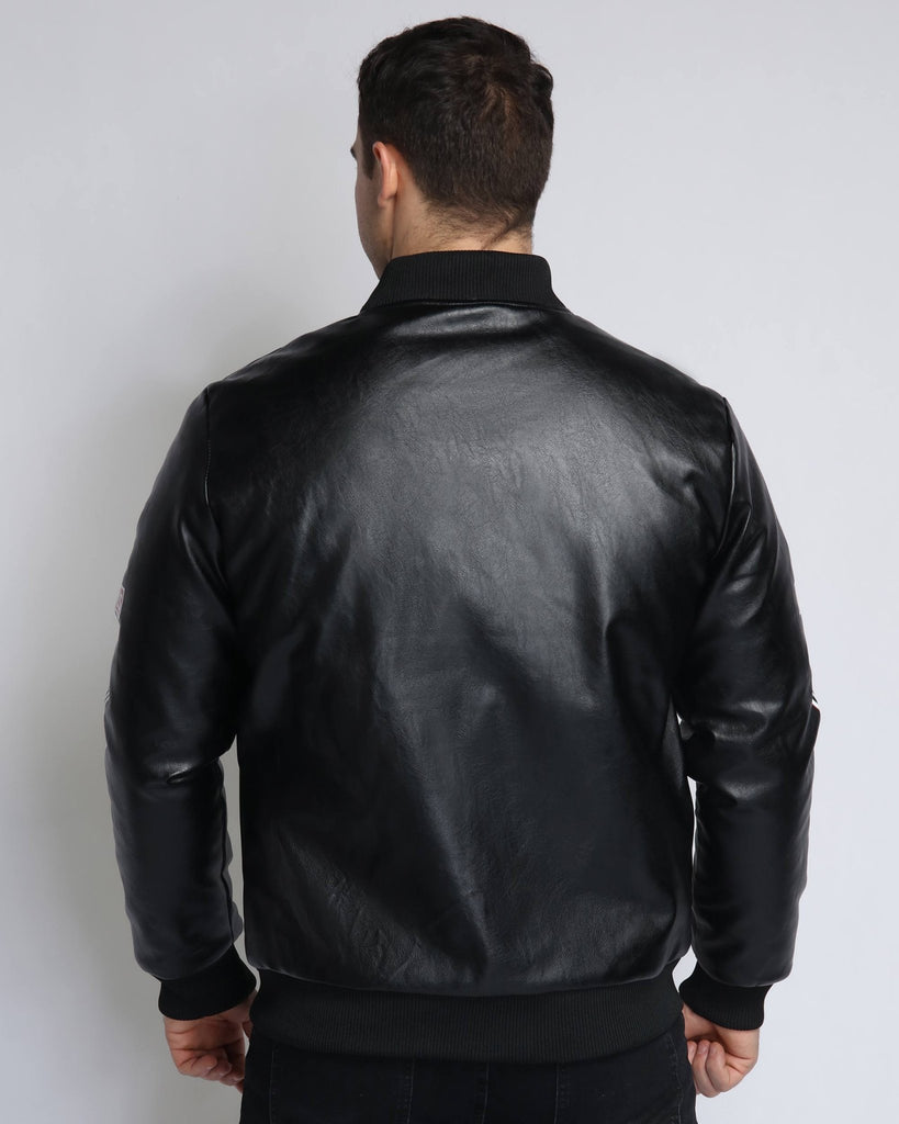 Baseball Jacket with Ribbed Collar - WorkPlayTravel Store
