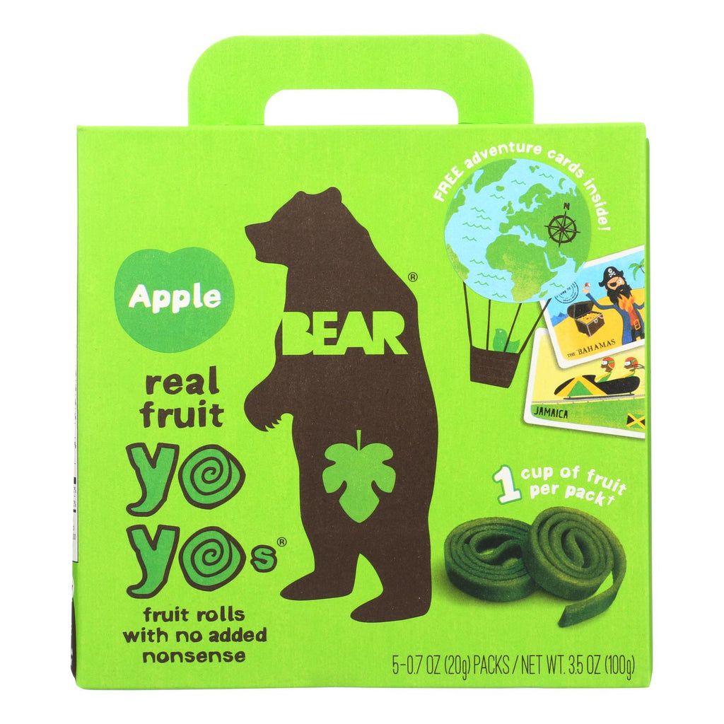 Bear Real Fruit Yoyo Snack - Apple - Case Of 6 - 3.5 Oz. - WorkPlayTravel Store