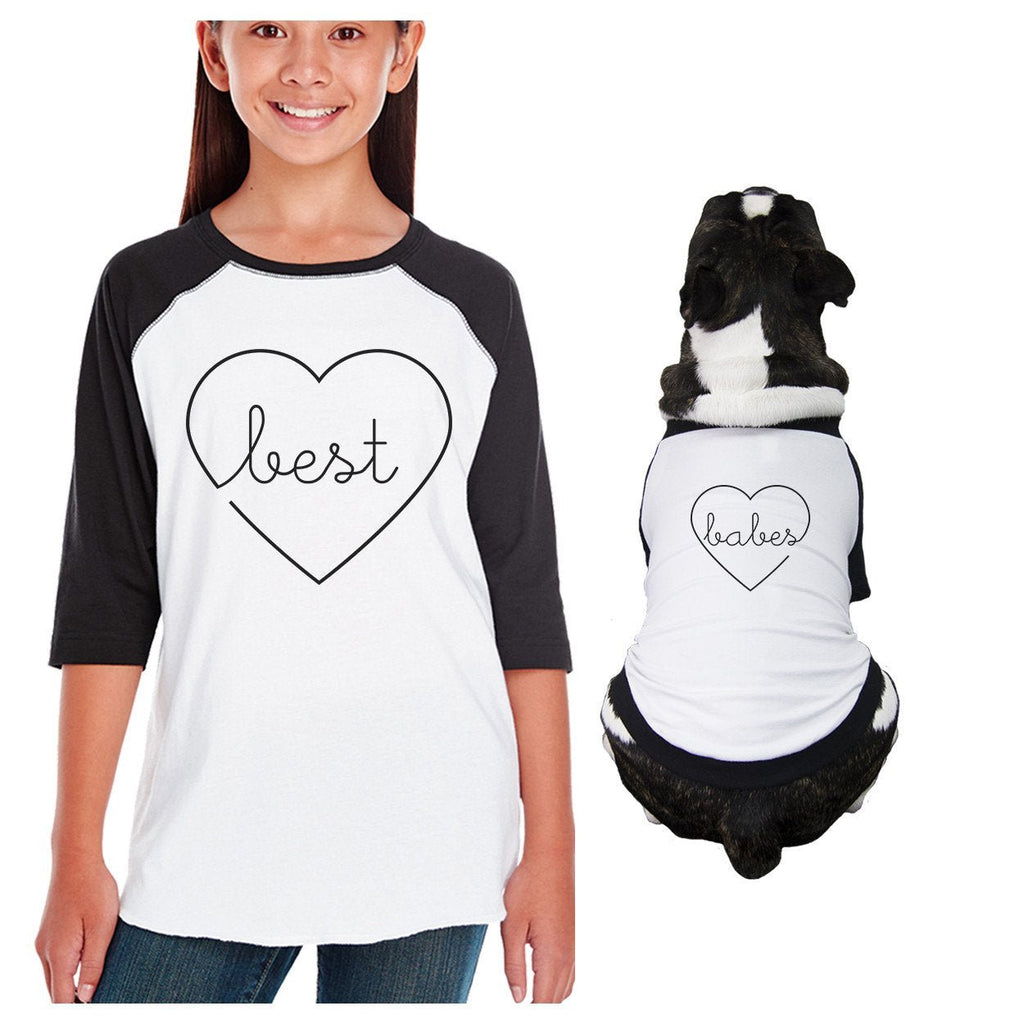 Best Babes Kid and Pet Matching Black And White Baseball Shirts - WorkPlayTravel Store