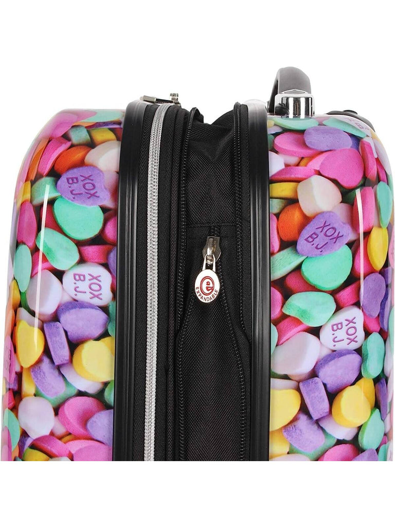 Betsey Johnson Designer 20 Inch Carry On Expandable ABS PC Hardside Luggage Lightweight Durable Suitcase With 8 Rolling Spinner Wheels for Women - WorkPlayTravel Store