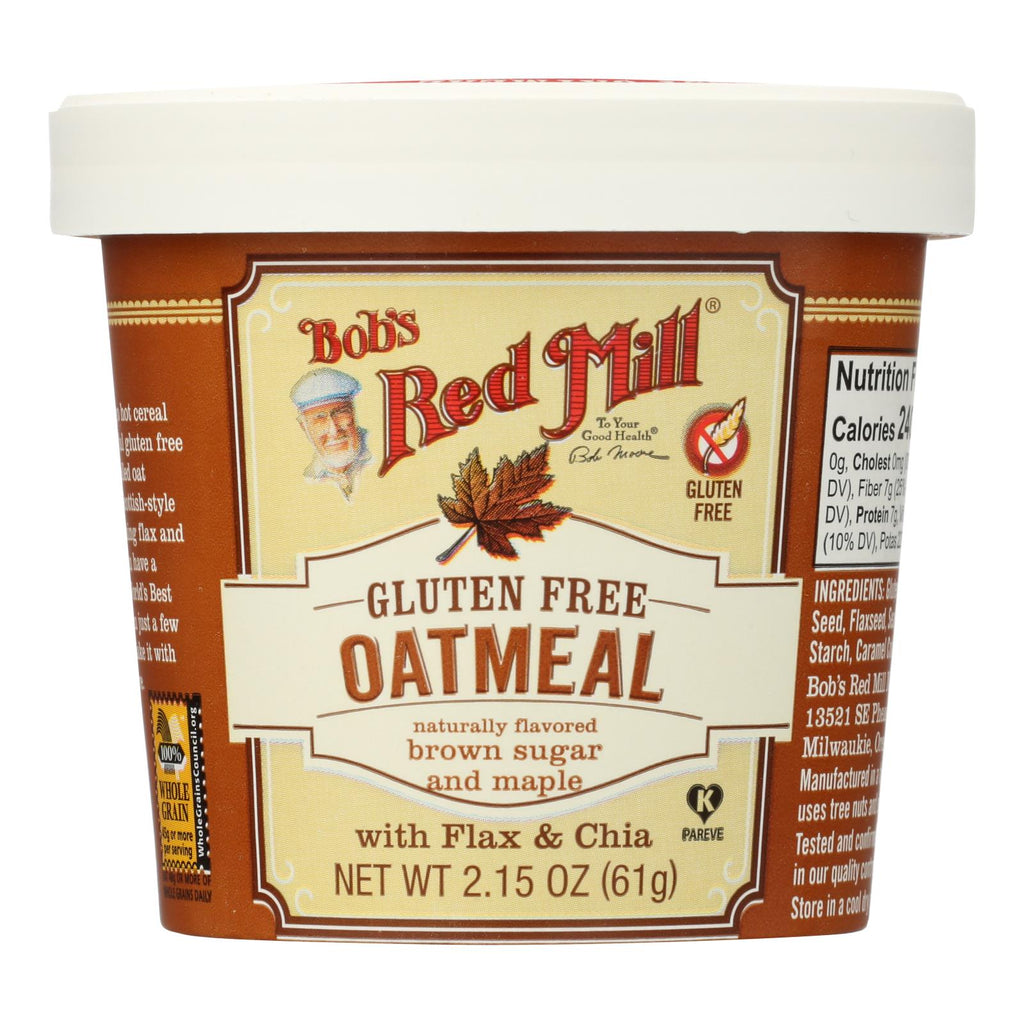 Bob's Red Mill - Gluten Free Oatmeal Cup Brown Sugar And Maple - 2.15 Oz - Case Of 12 - WorkPlayTravel Store