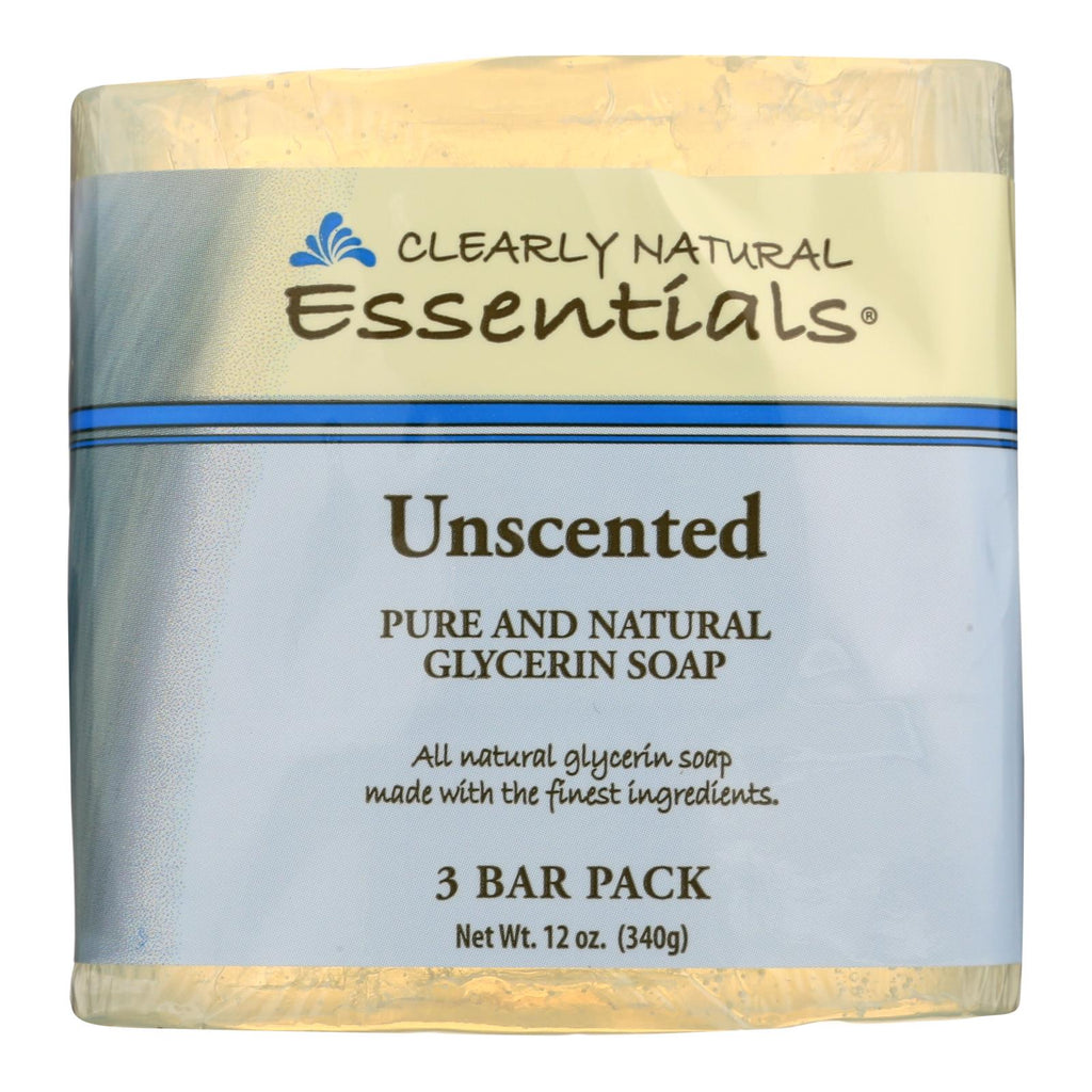 Clearly Natural Bar Soap - Unscented - 3 Pack - 4 Oz - WorkPlayTravel Store