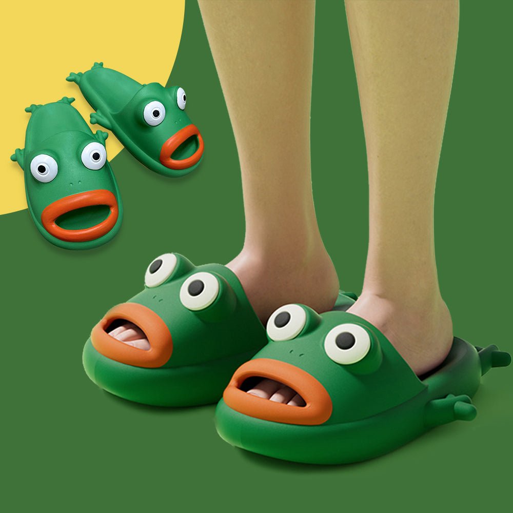 Cute Frog Slippers EVA Soft Home Shoes Bathroom Slippers Summer - WorkPlayTravel Store