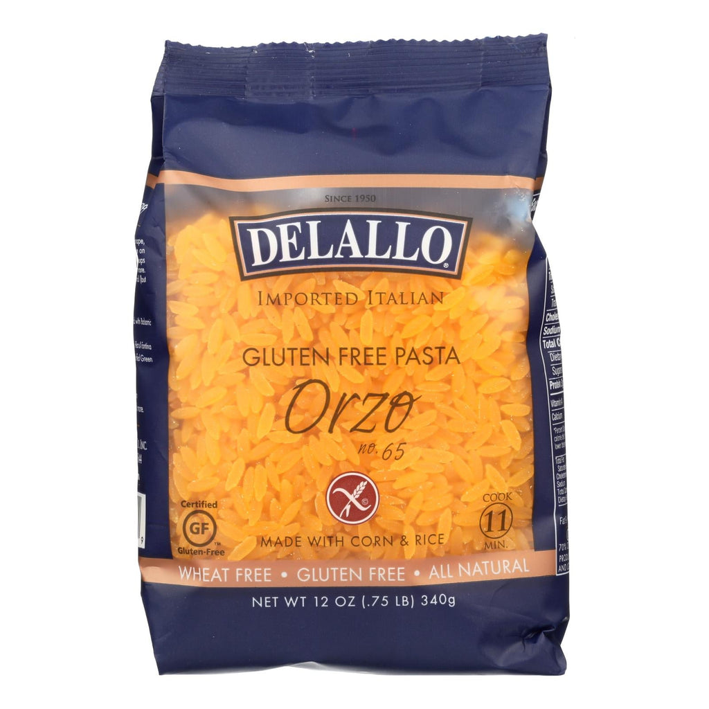 Delallo Gluten-free Orzo Pasta - Case Of 12 - 12 Oz - WorkPlayTravel Store